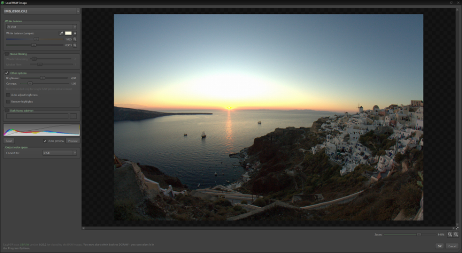 RAW import and development using LibRAW/dcraw in easyHDR HDR photo processing software