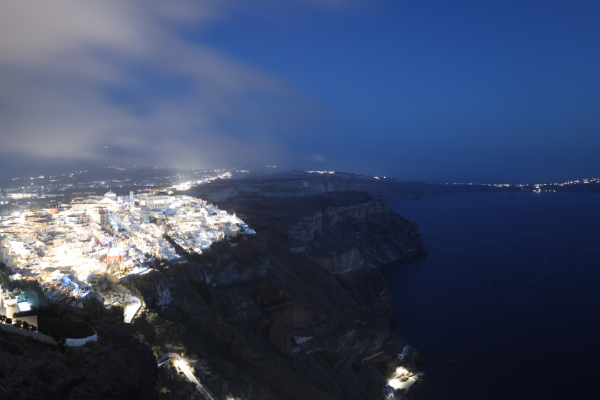 Santorini at night, one of raw photos later used for HDR processing, thumbnail