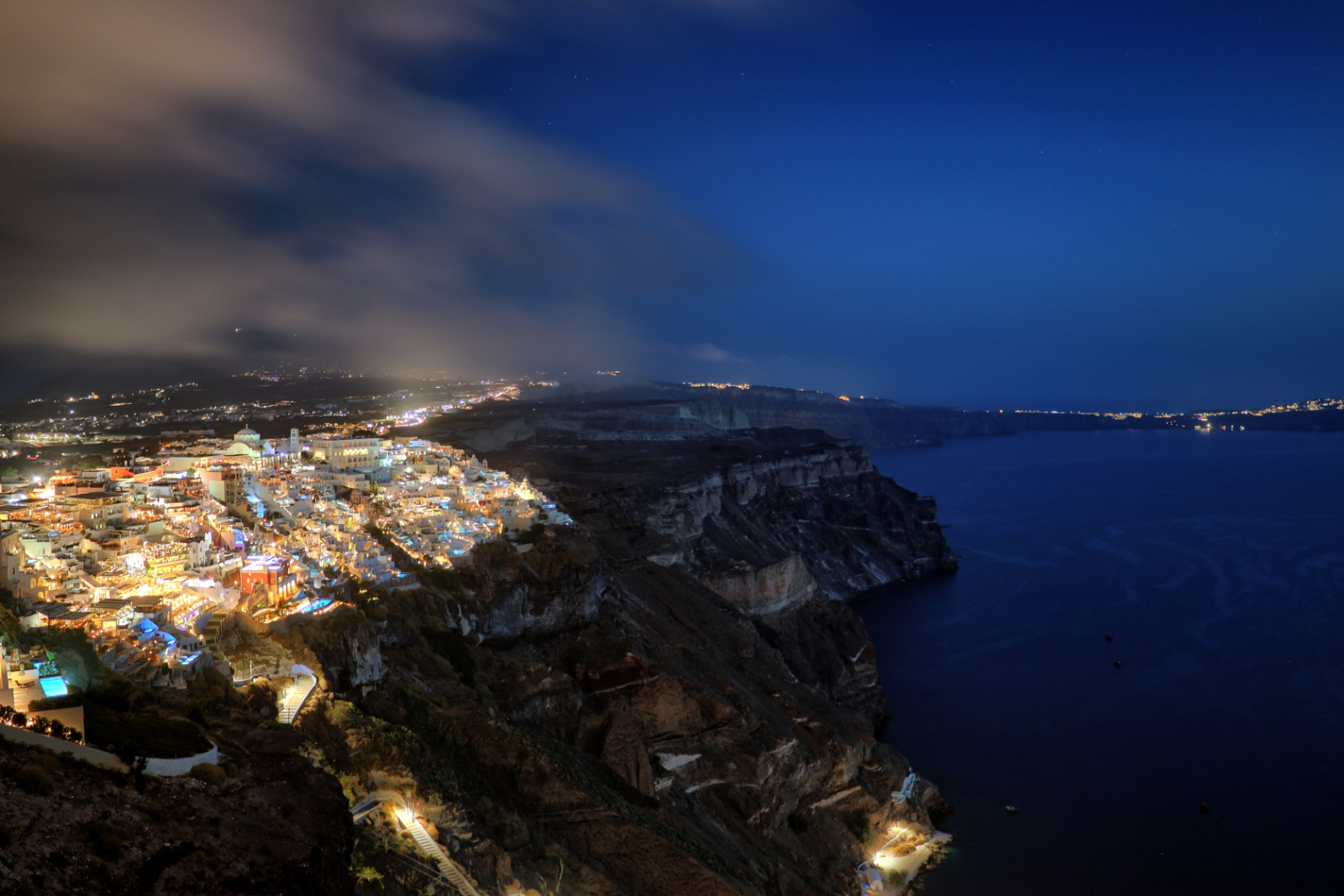 Santorini at night HDR photo processed with easyHDR